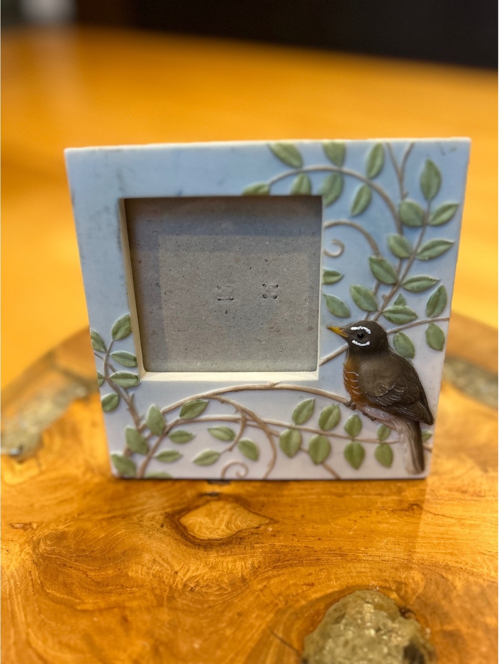 Decorative Bird and Leaf Design Photo Frame 3x3 Inches